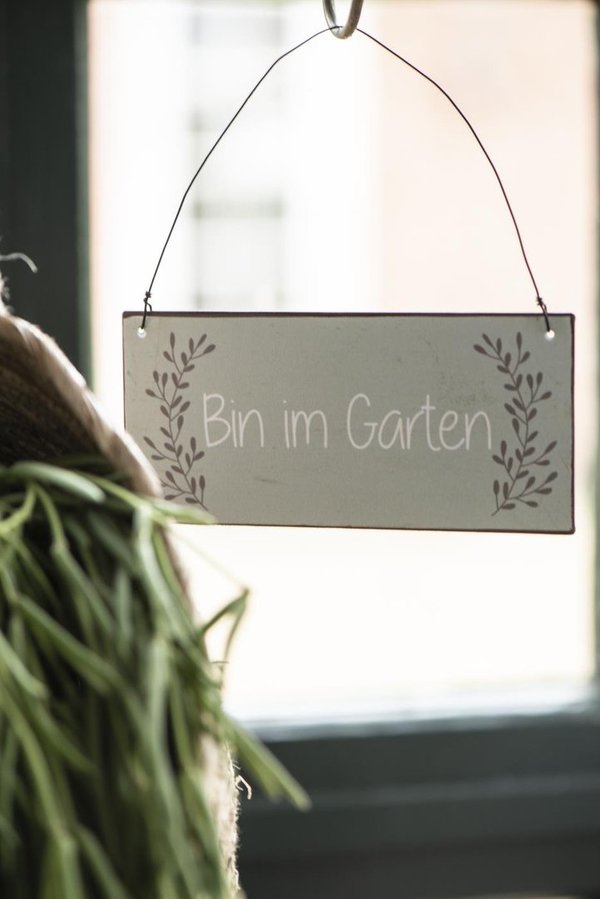 IB Laursen Metallschild "Bin im Garten"