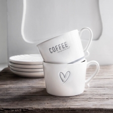 Bastion Collections Tasse Coffee Moment White/Grey