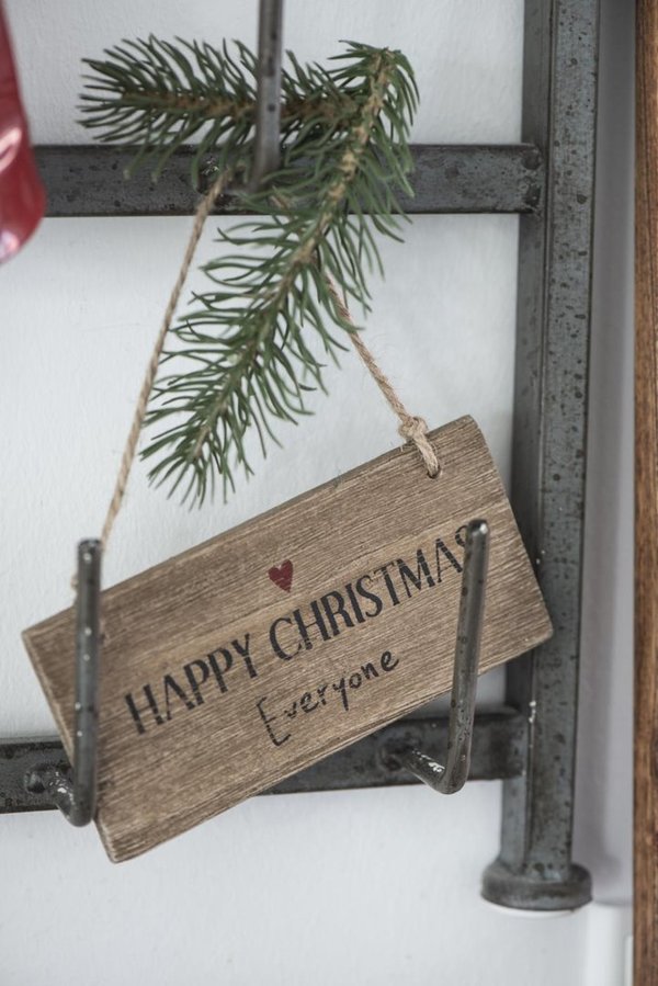 IB Laursen Holz Schild "Happy Christmas Everyone"
